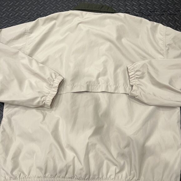 Vintage Izod Windbreaker Large Nylon Zip Up Jacket Golf Biege/pine 80s callaway - Picture 8 of 8